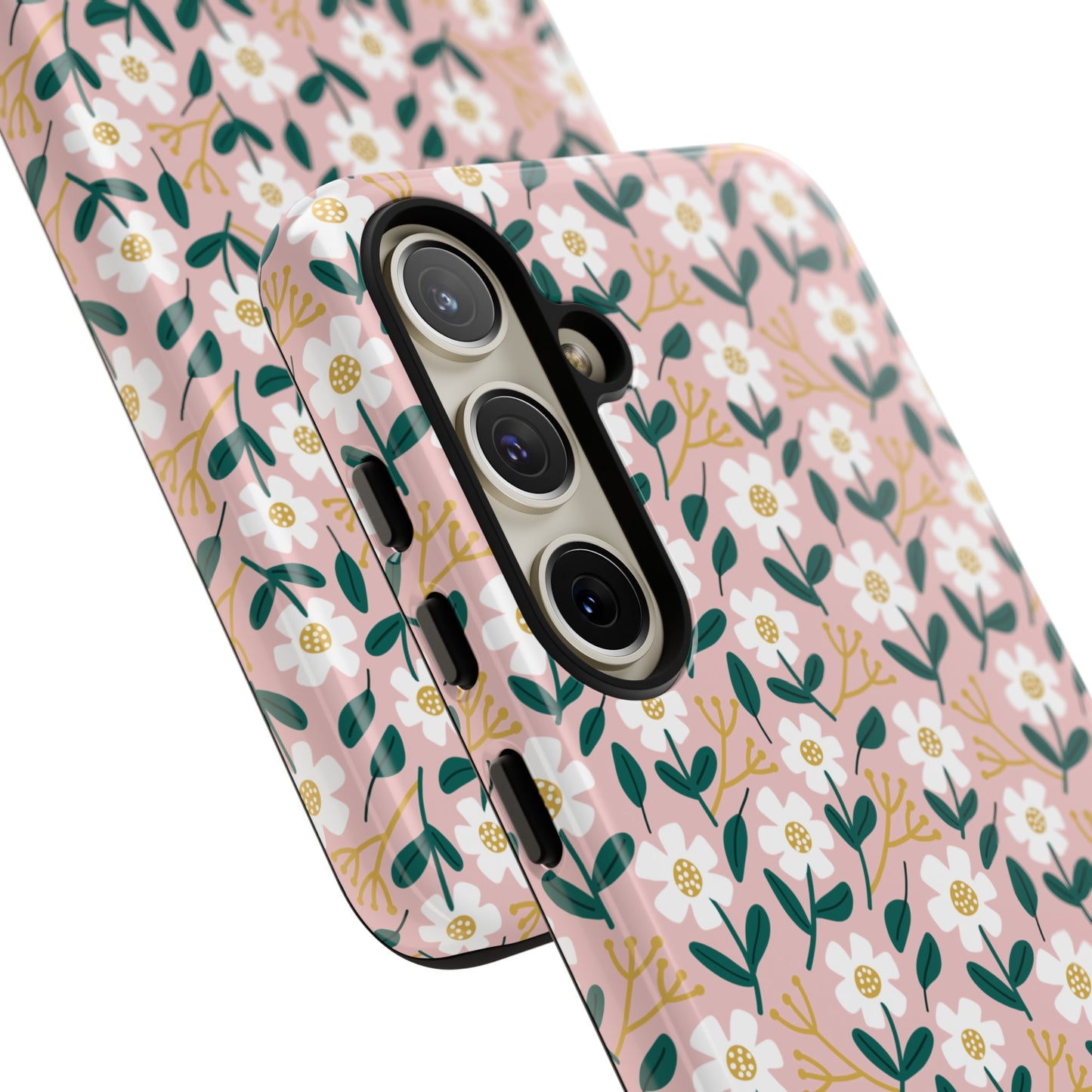 Phone Case: White Daisies on Pink