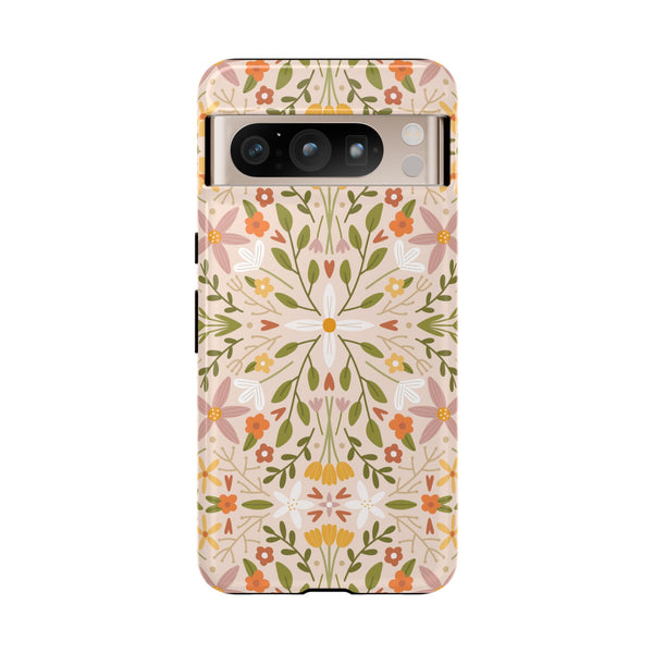 Phone Case: Florals on Tan