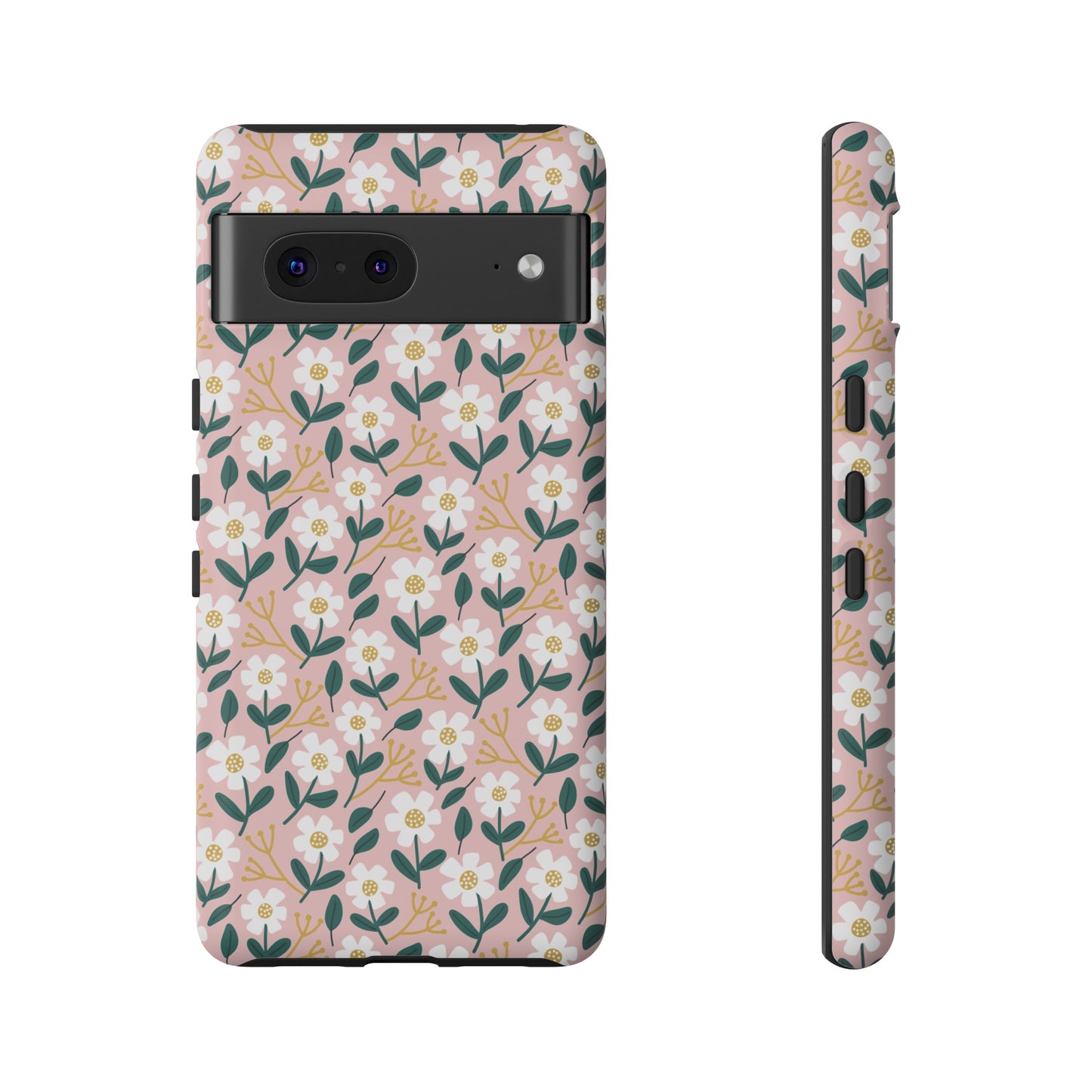 Phone Case: White Daisies on Pink