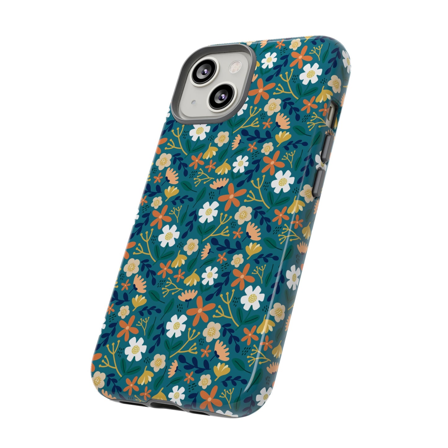 Phone Case: Florals on Teal