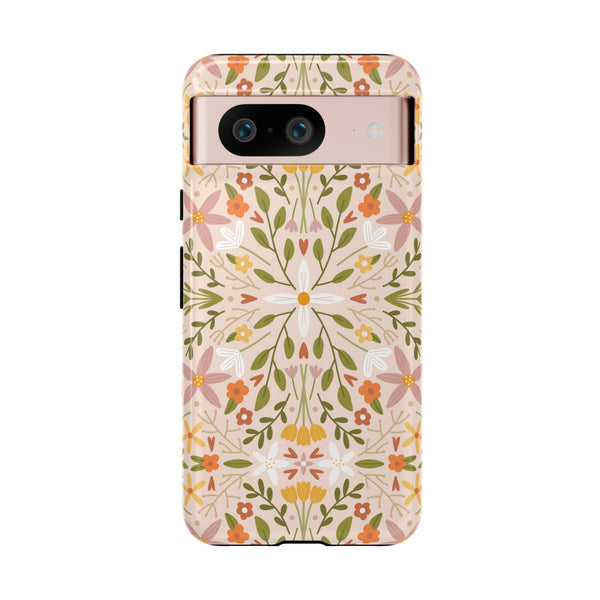 Phone Case: Florals on Tan