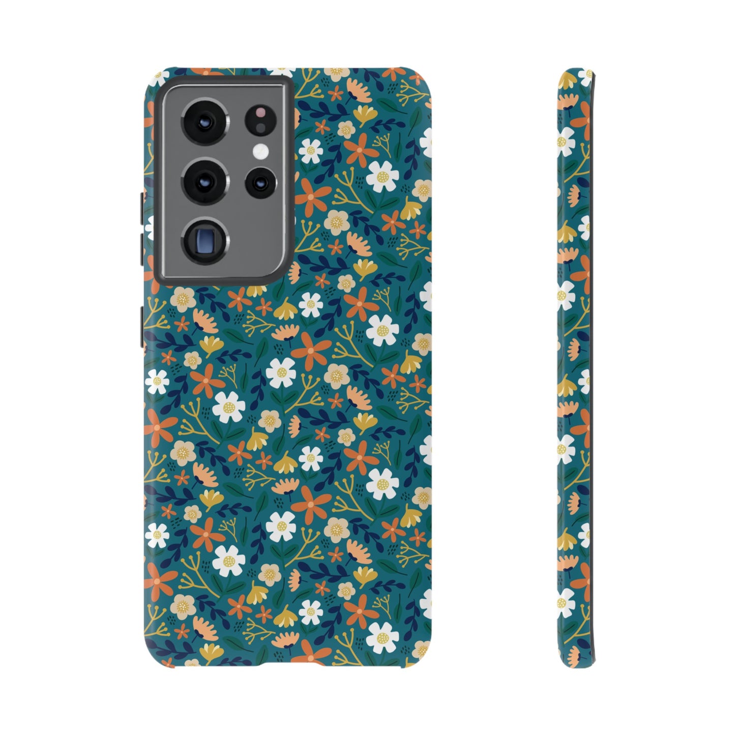 Phone Case: Florals on Teal