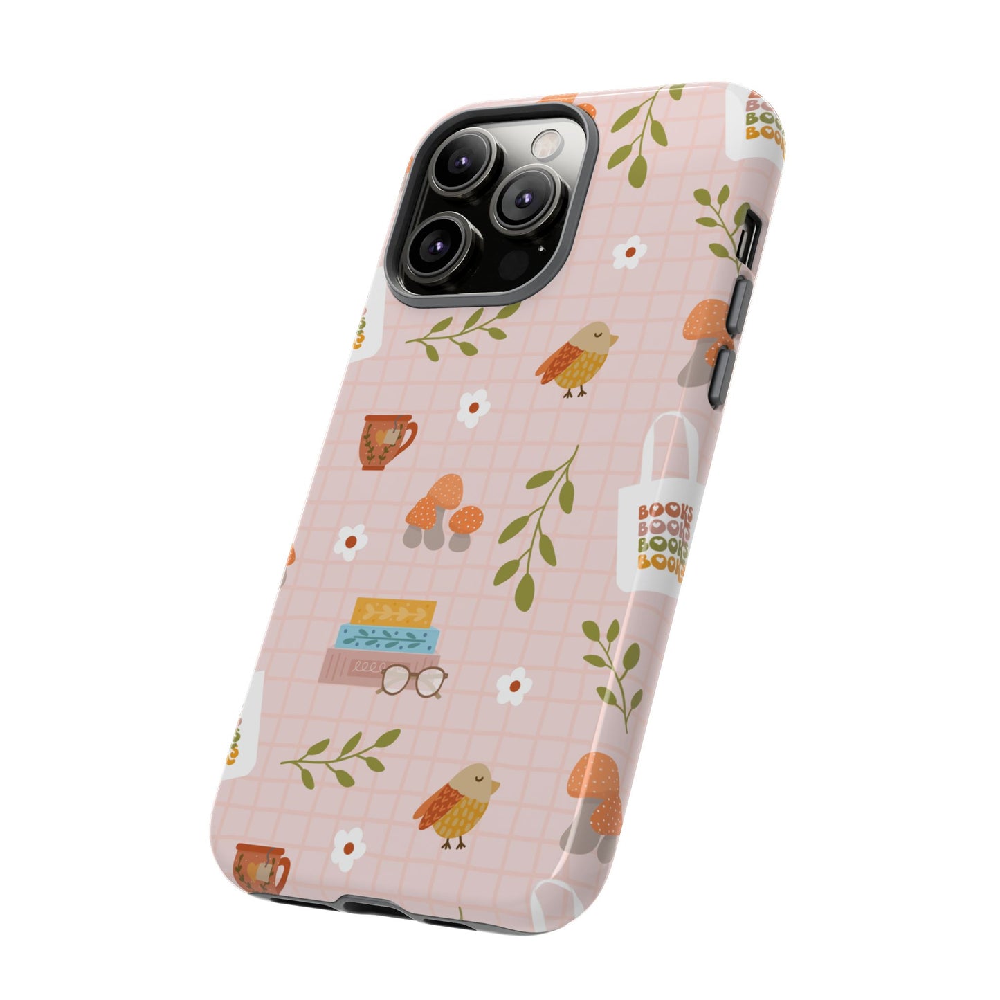 Phone Case: Little Library Items on Pink