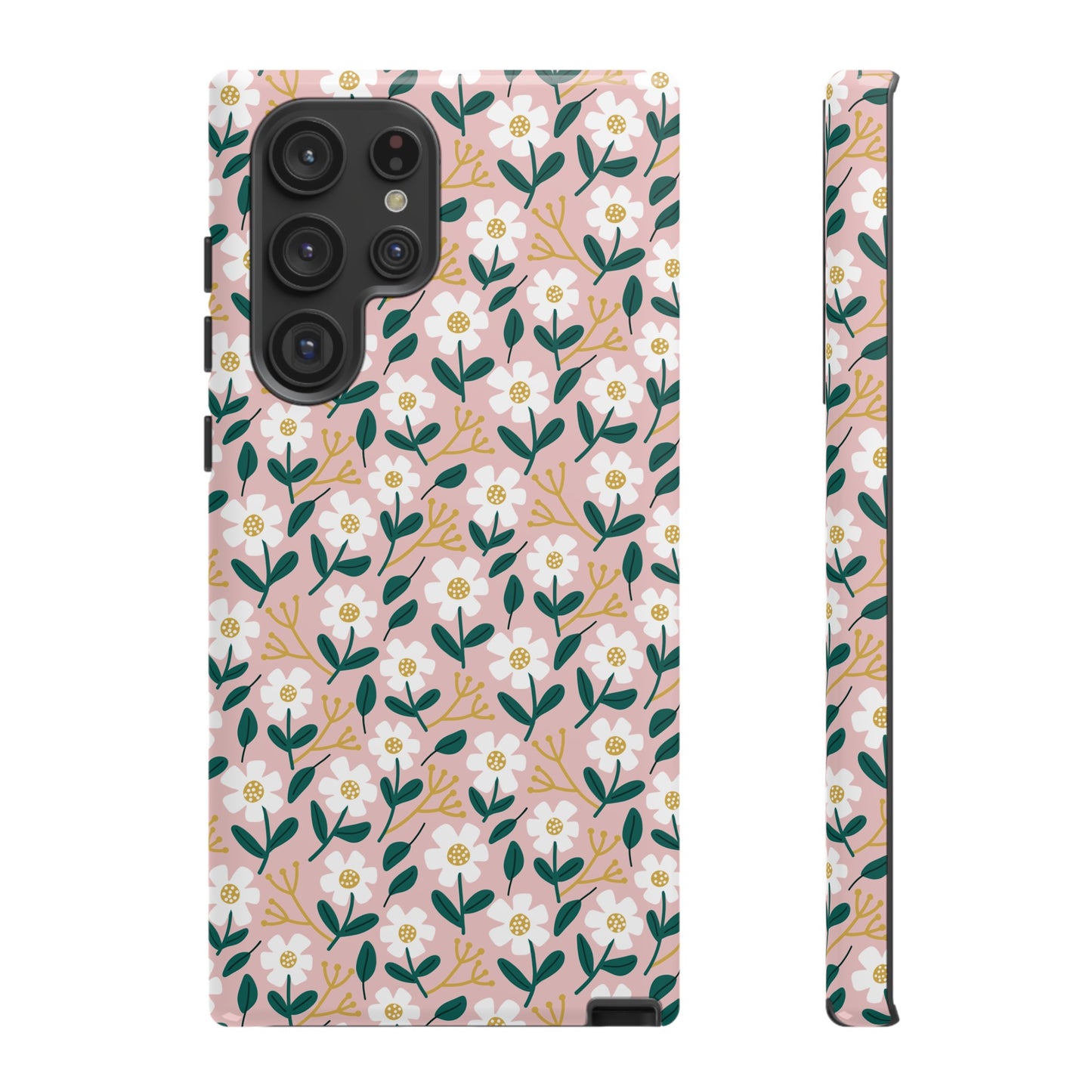 Phone Case: White Daisies on Pink