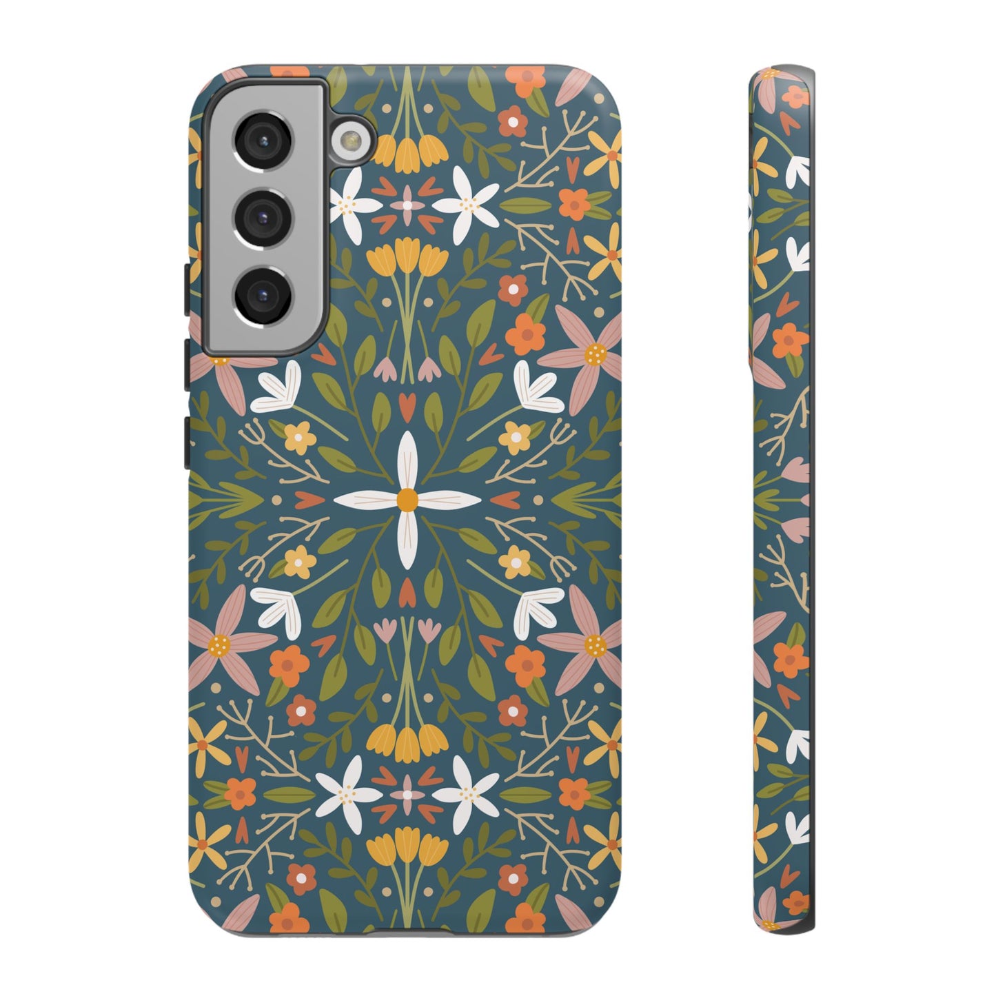 Phone Case: Florals on Blue