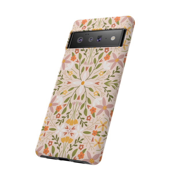 Phone Case: Florals on Tan