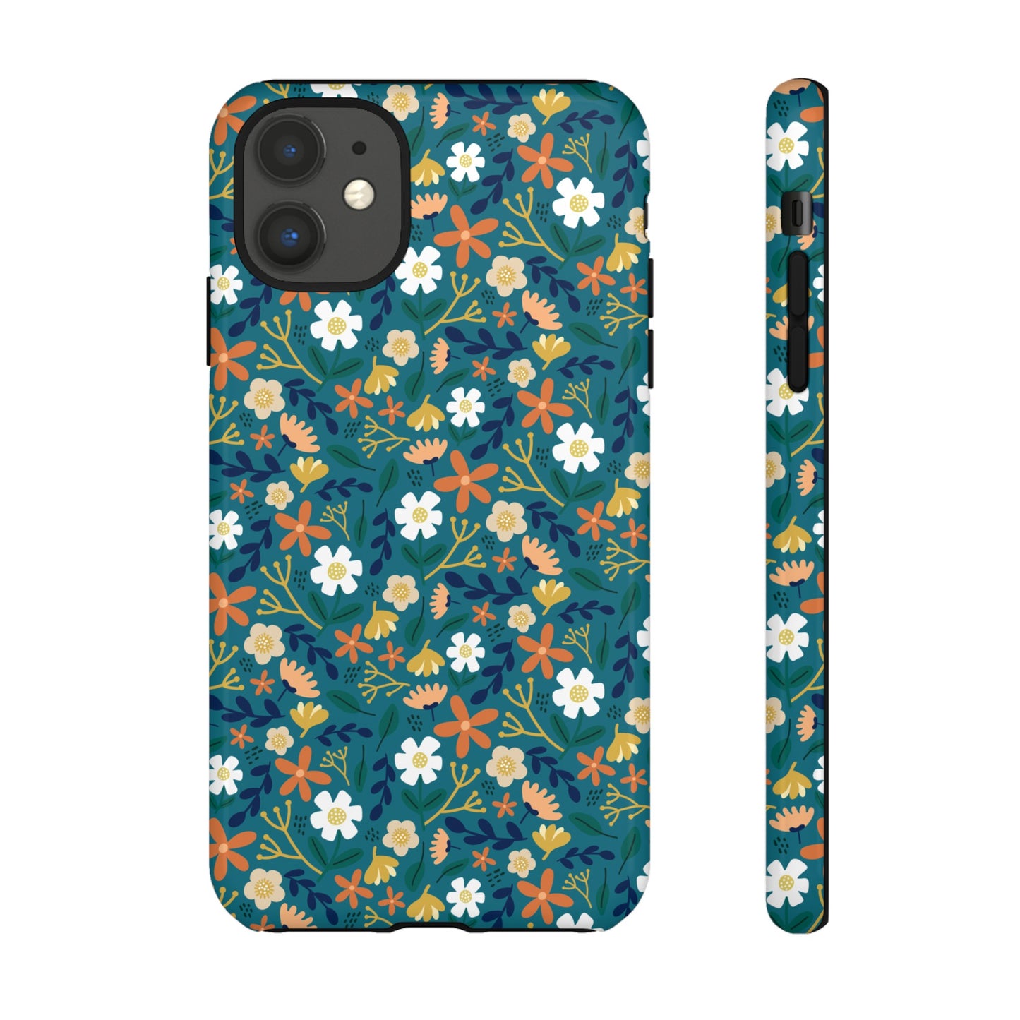 Phone Case: Florals on Teal