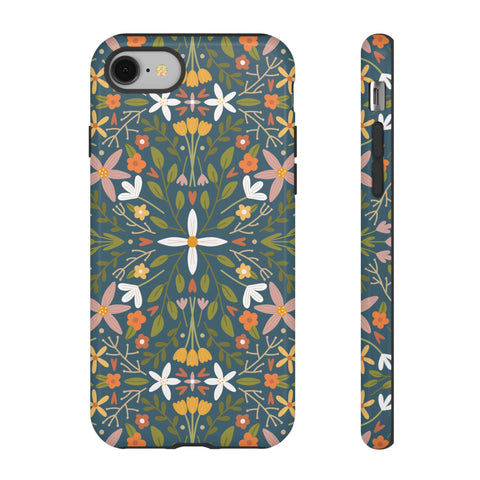 Phone Case: Florals on Blue