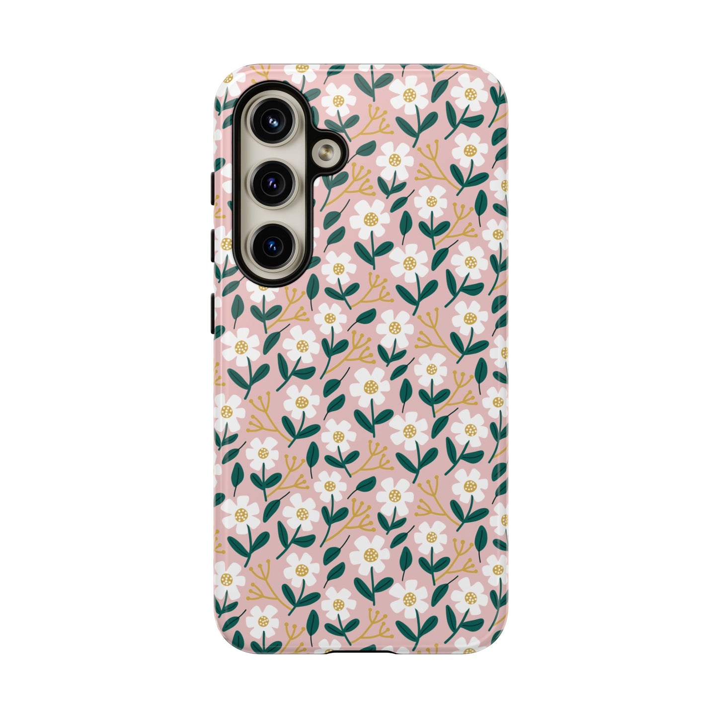 Phone Case: White Daisies on Pink