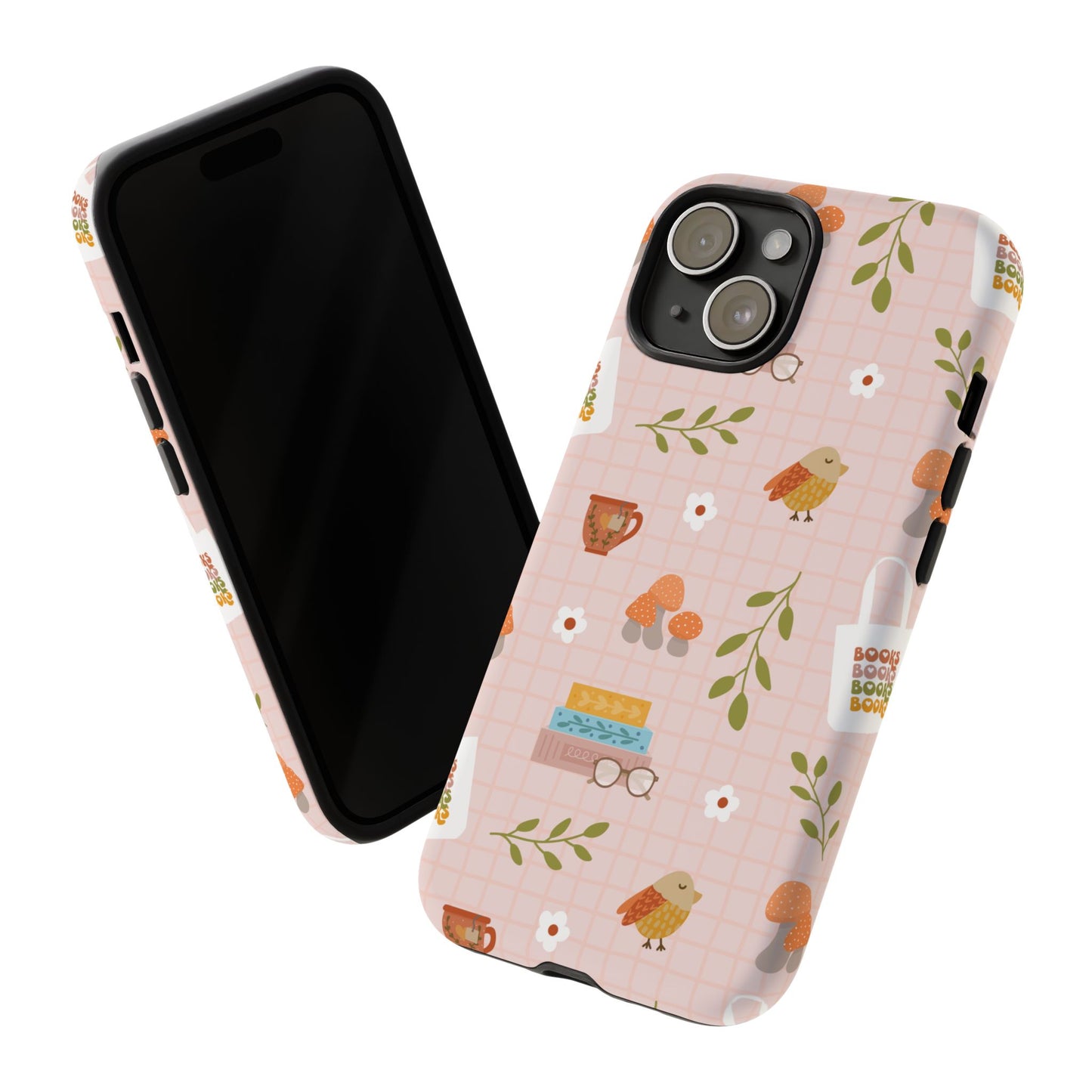 Phone Case: Little Library Items on Pink