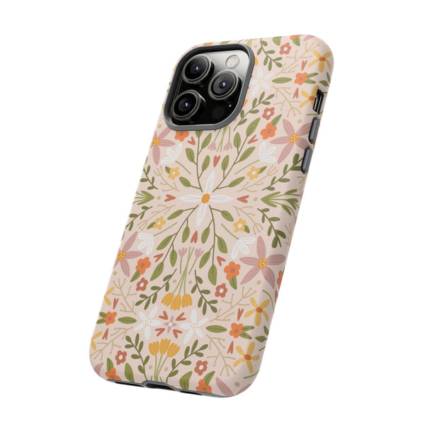 Phone Case: Florals on Tan