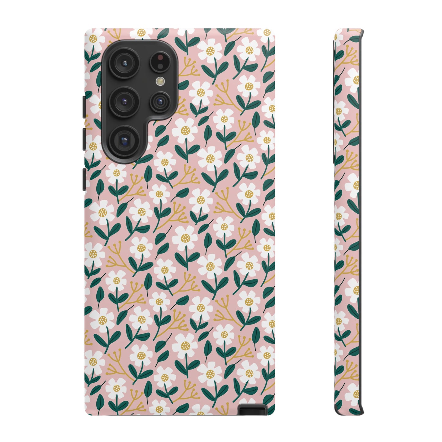 Phone Case: White Daisies on Pink