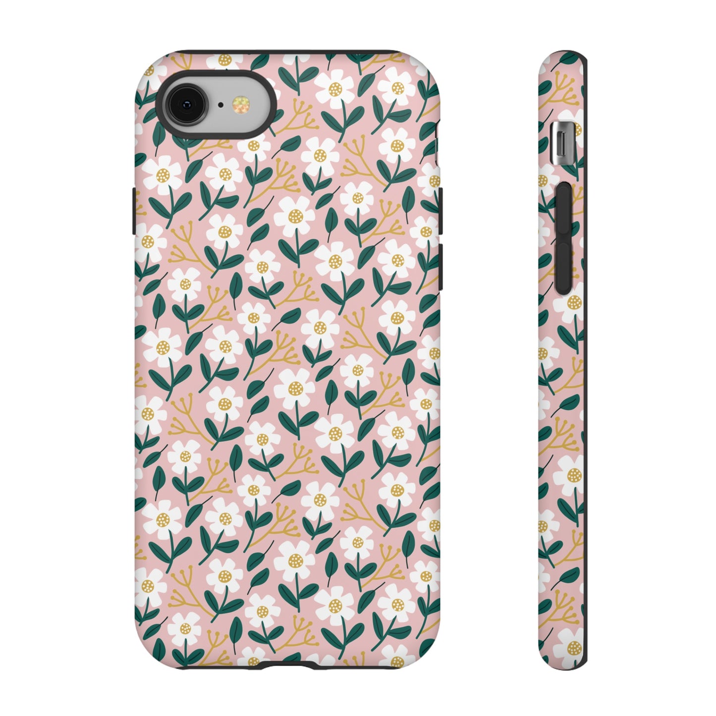 Phone Case: White Daisies on Pink