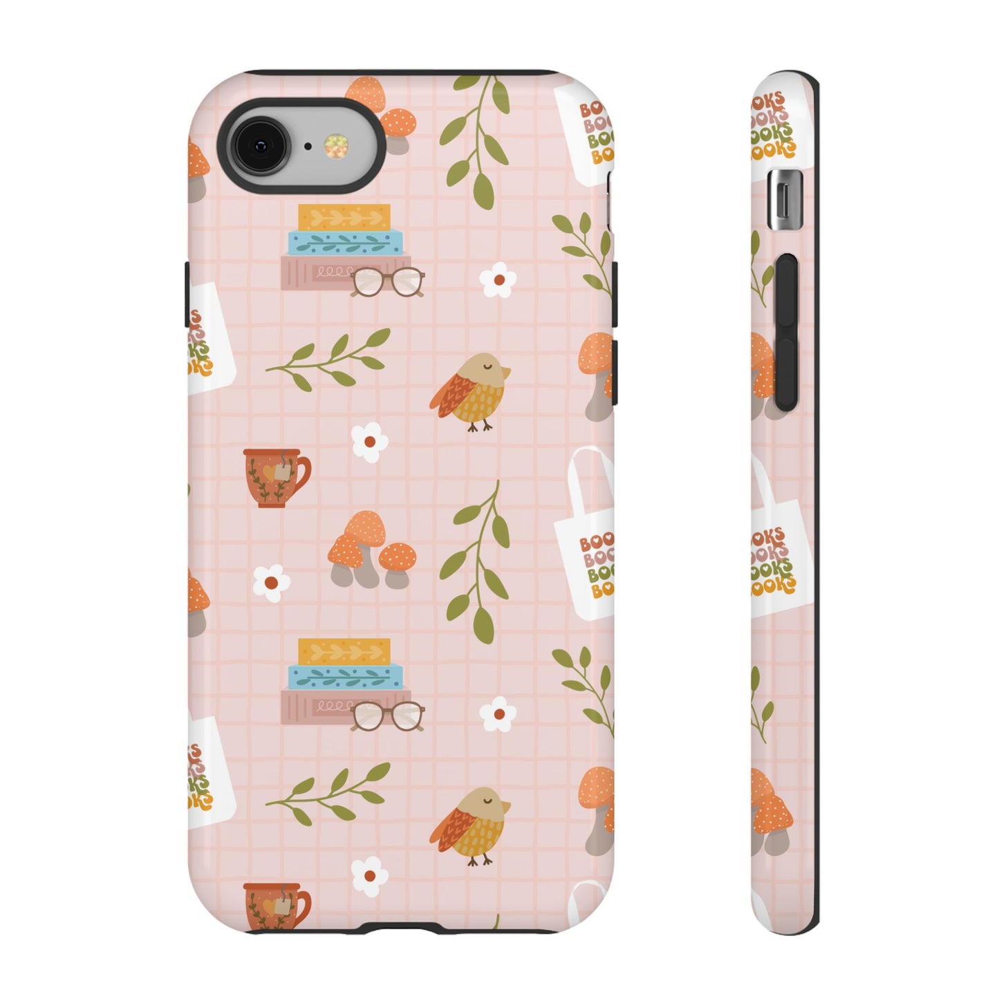 Phone Case: Little Library Items on Pink