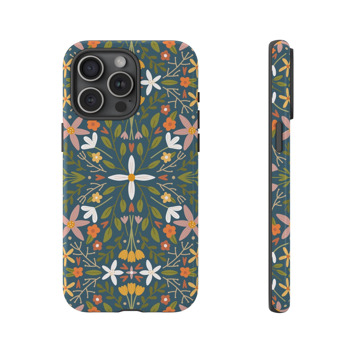 Phone Case: Florals on Blue