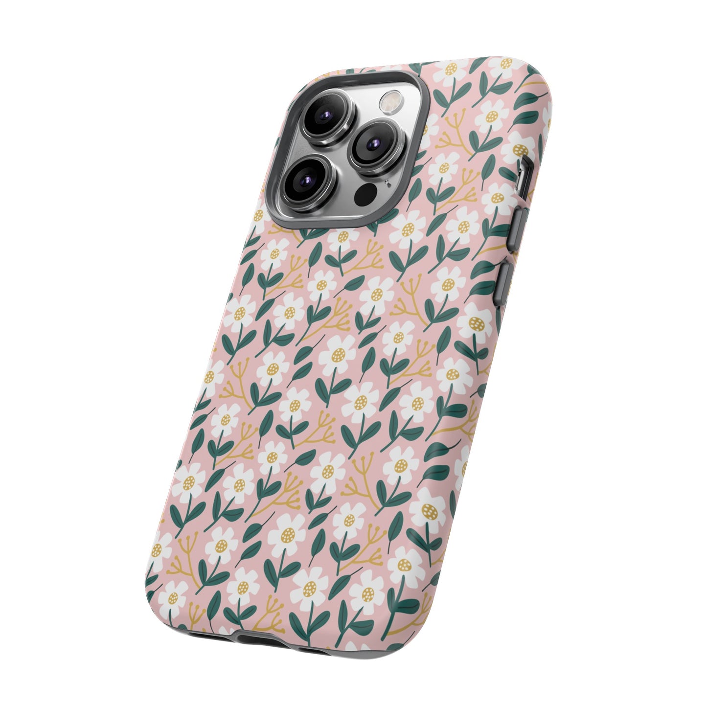 Phone Case: White Daisies on Pink