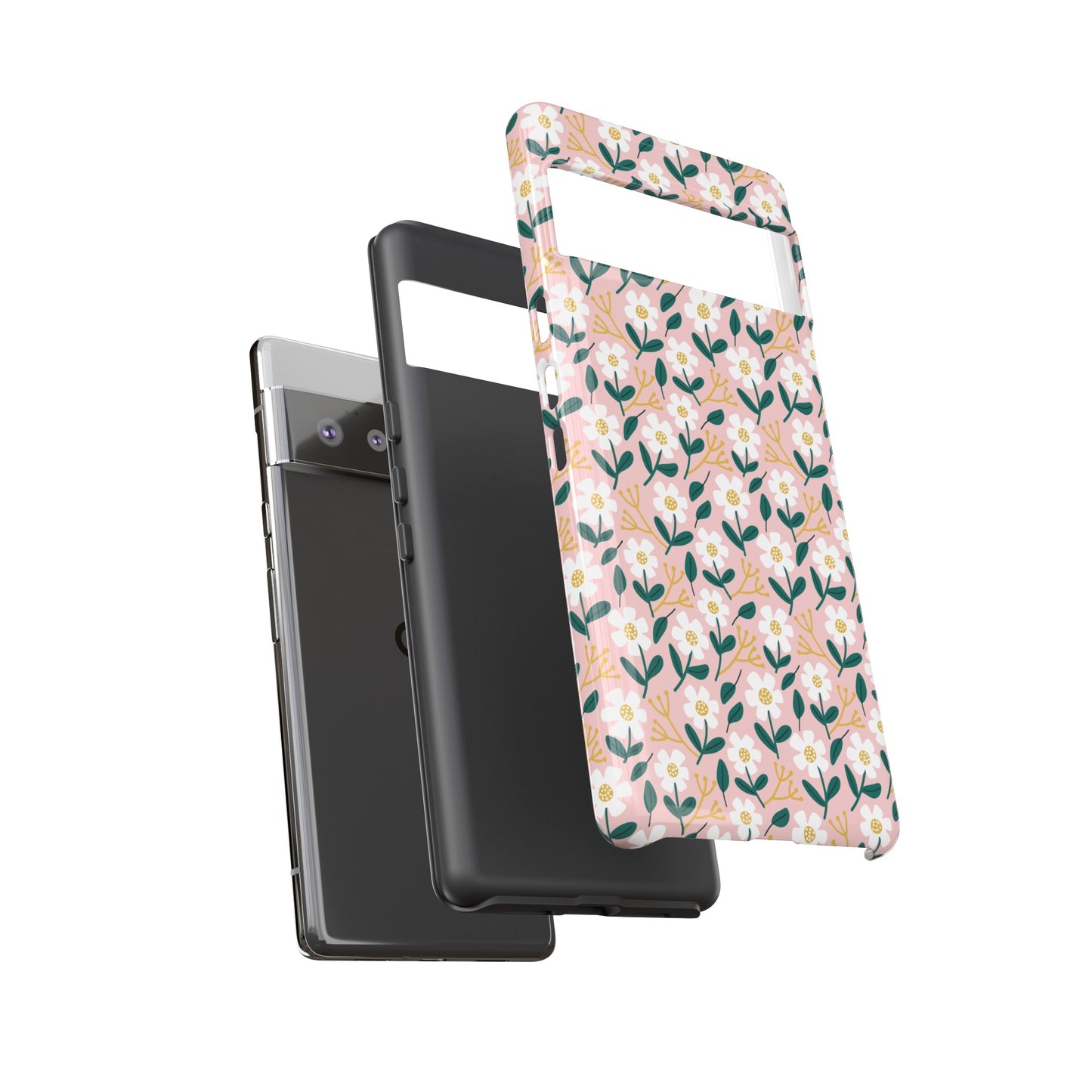 Phone Case: White Daisies on Pink