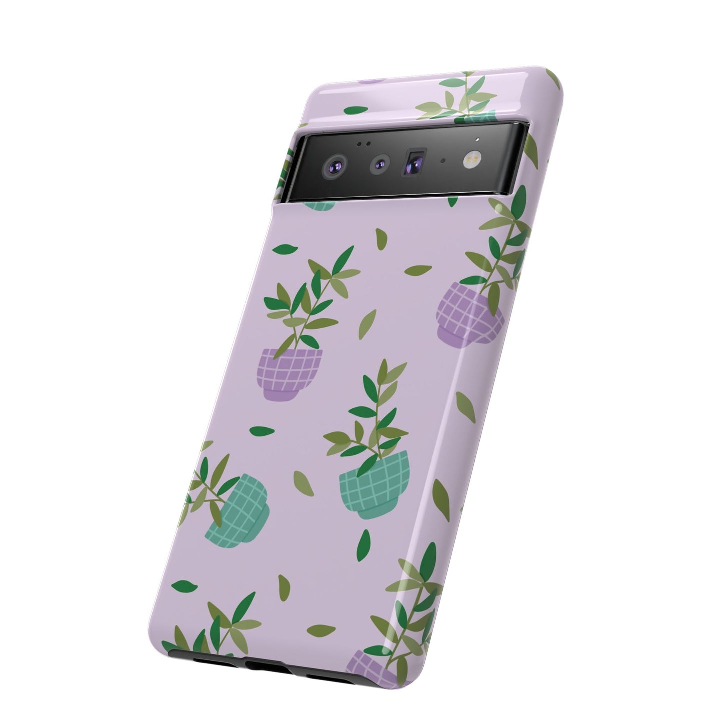 Phone Case: Pot Plants Purple