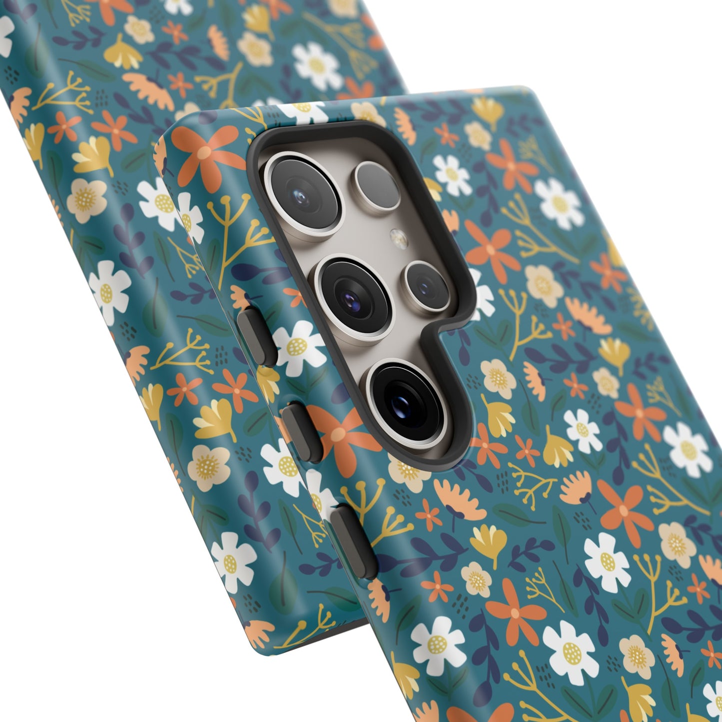 Phone Case: Florals on Teal