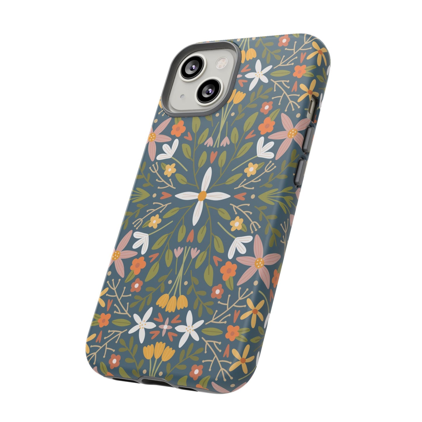 Phone Case: Florals on Blue