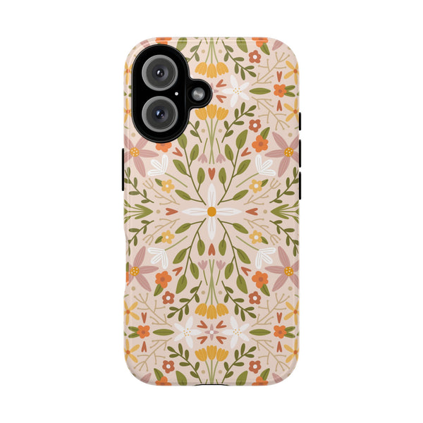 Phone Case: Florals on Tan