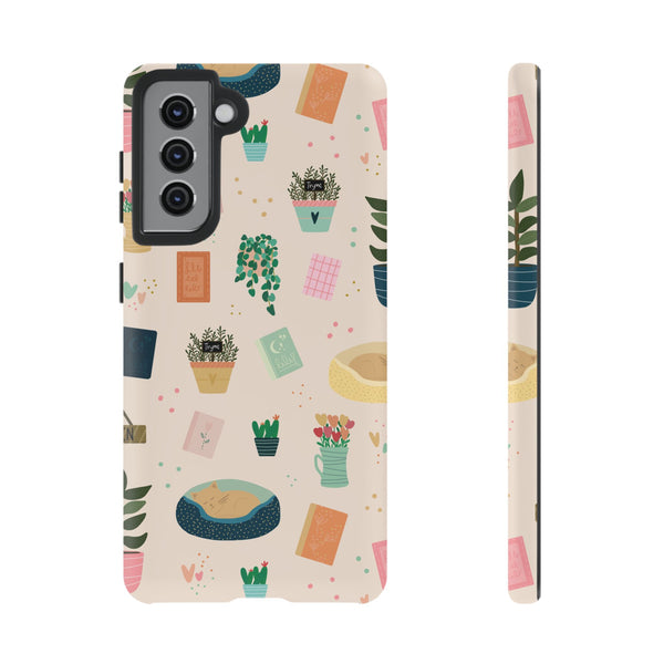Phone Case: Book Shop Items on Cream
