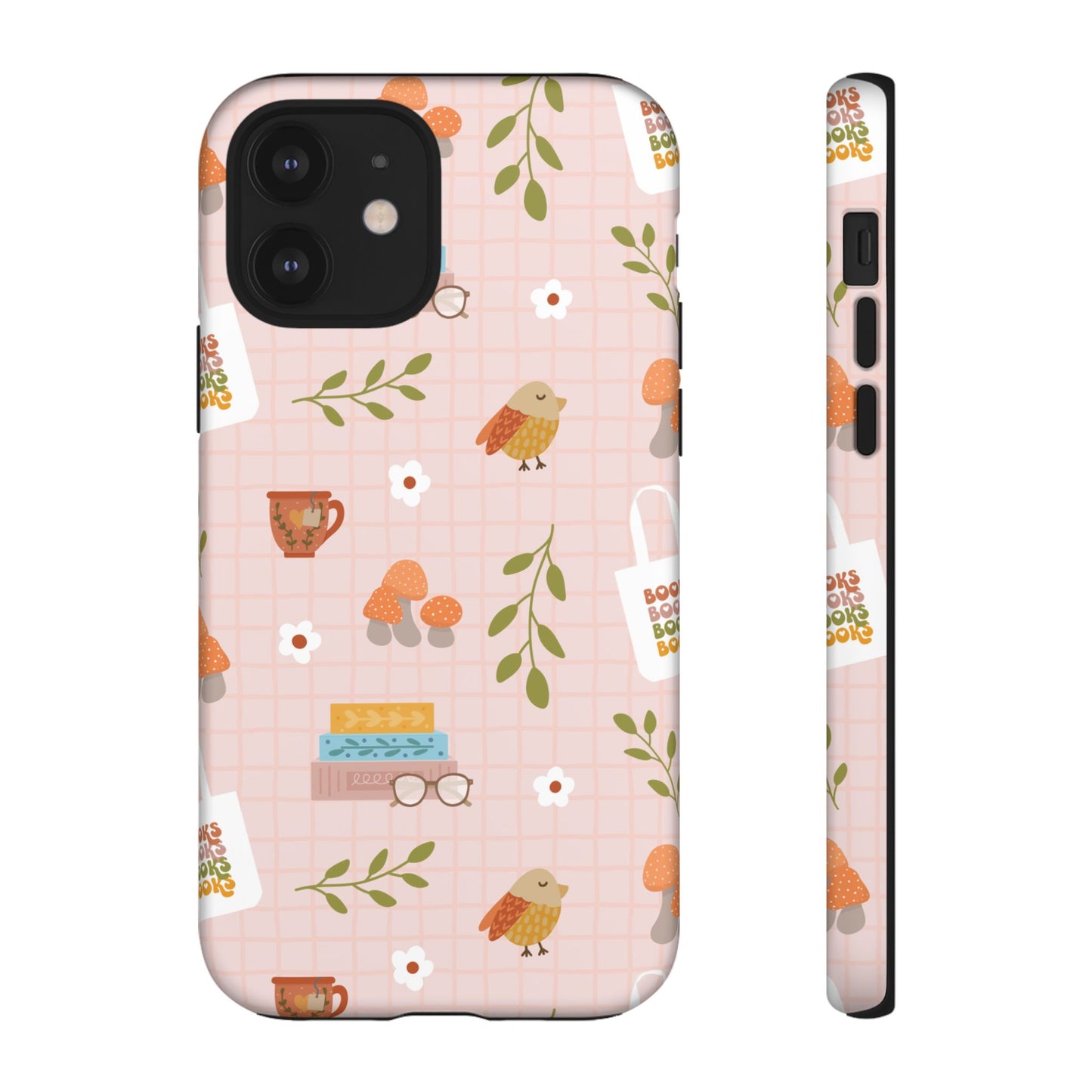 Phone Case: Little Library Items on Pink