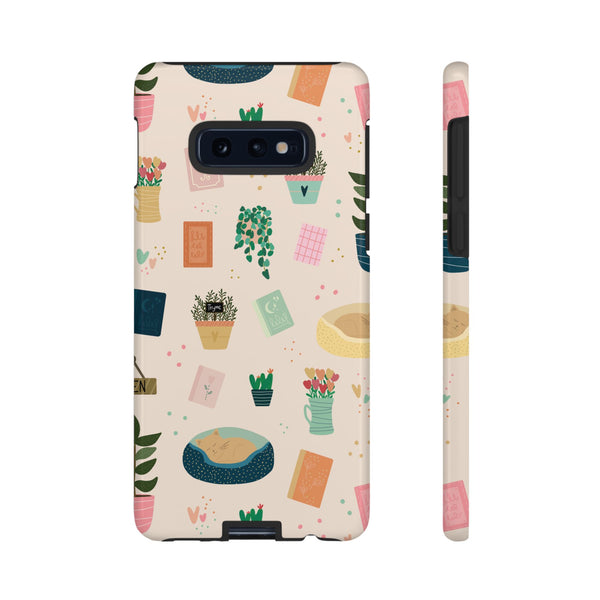 Phone Case: Book Shop Items on Cream