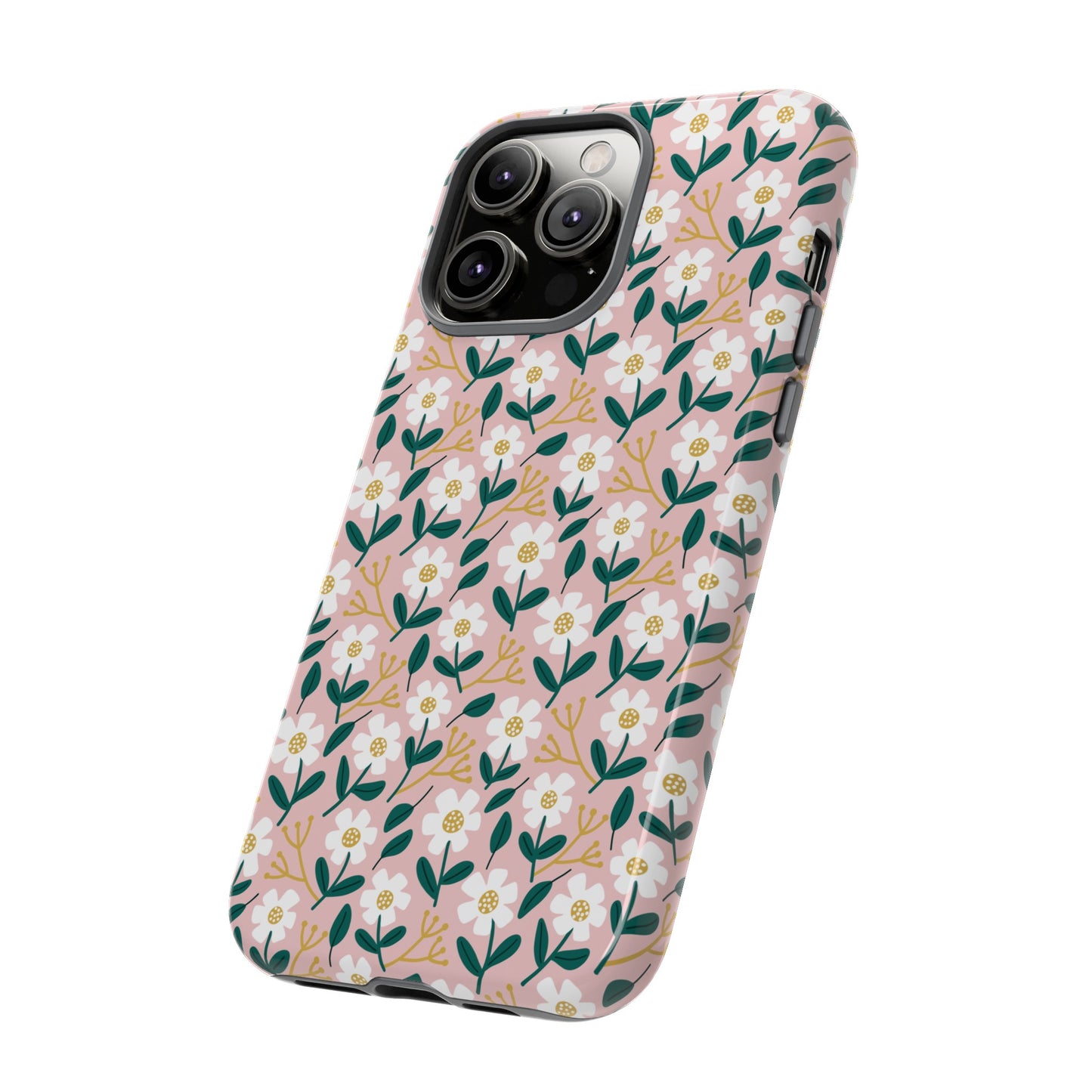 Phone Case: White Daisies on Pink