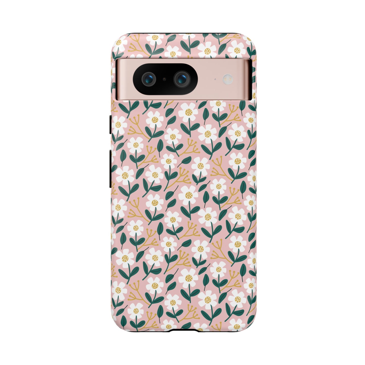 Phone Case: White Daisies on Pink