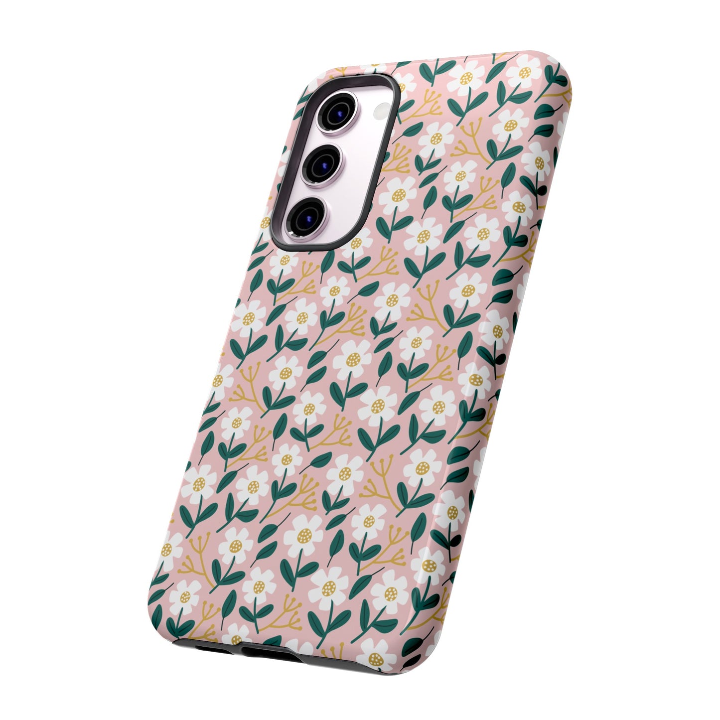 Phone Case: White Daisies on Pink