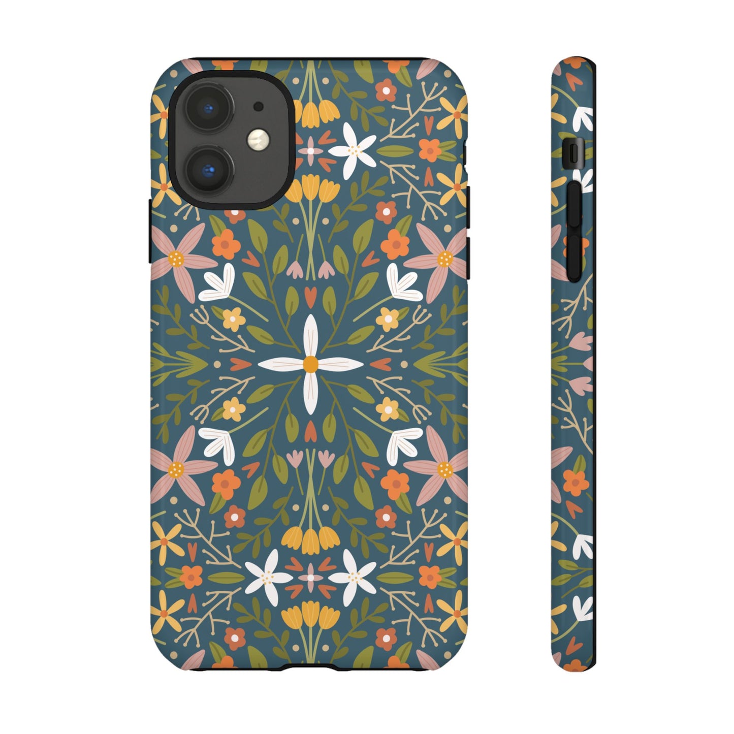 Phone Case: Florals on Blue