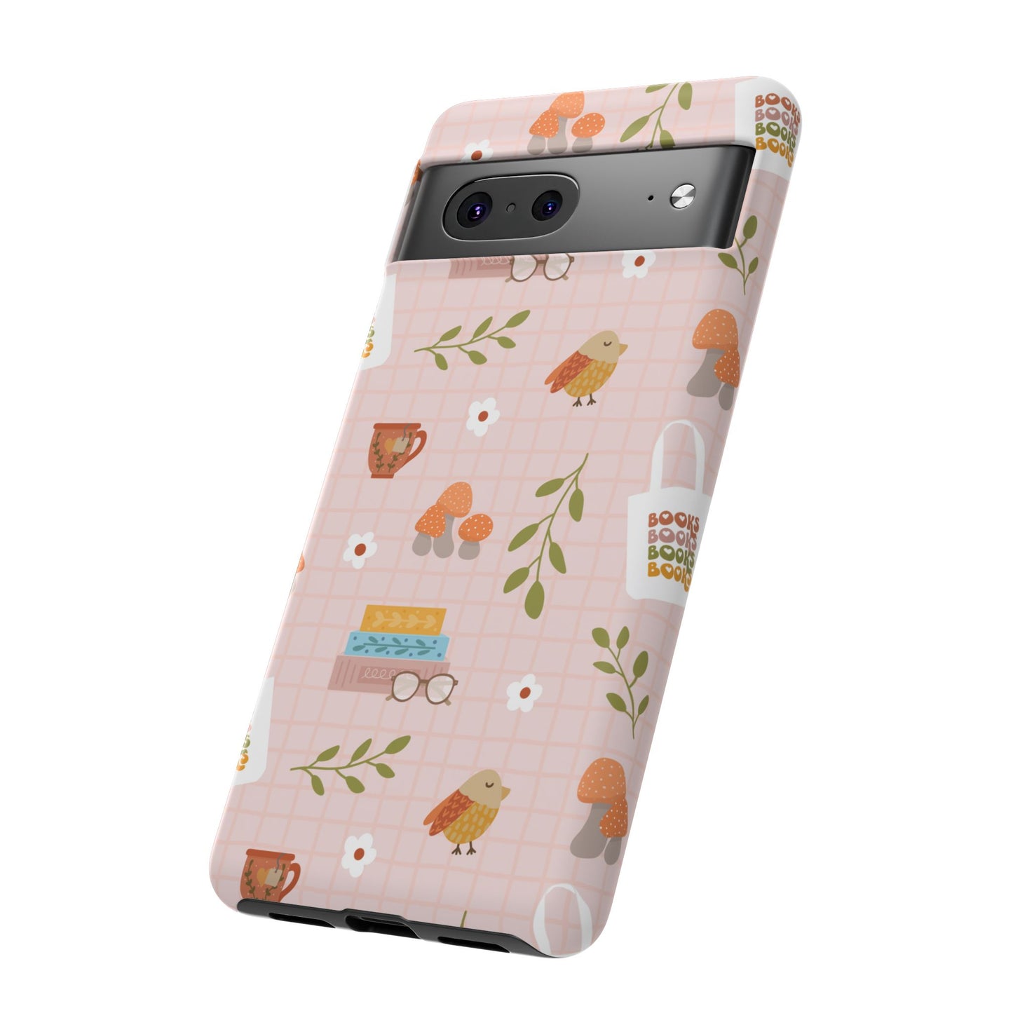 Phone Case: Little Library Items on Pink