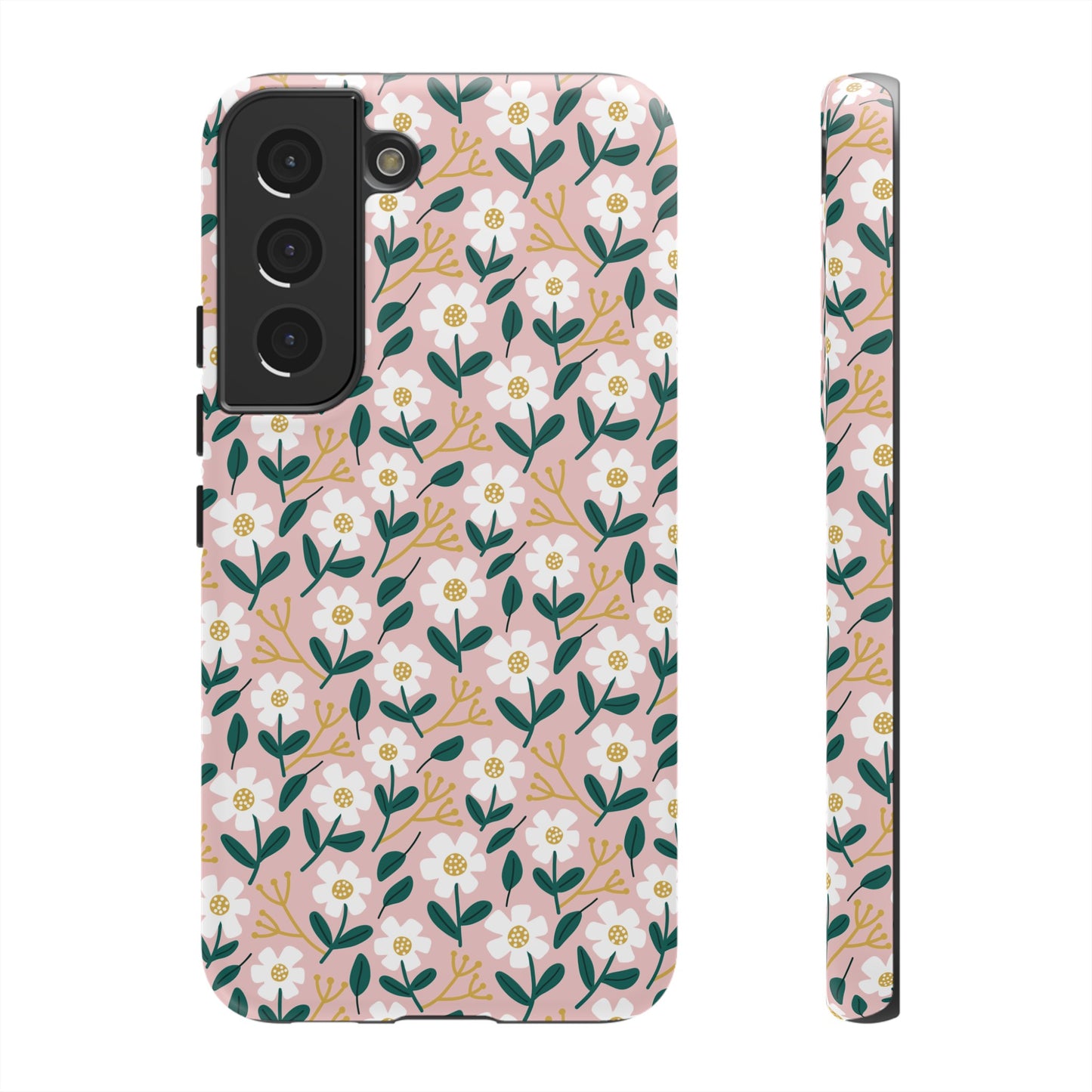 Phone Case: White Daisies on Pink