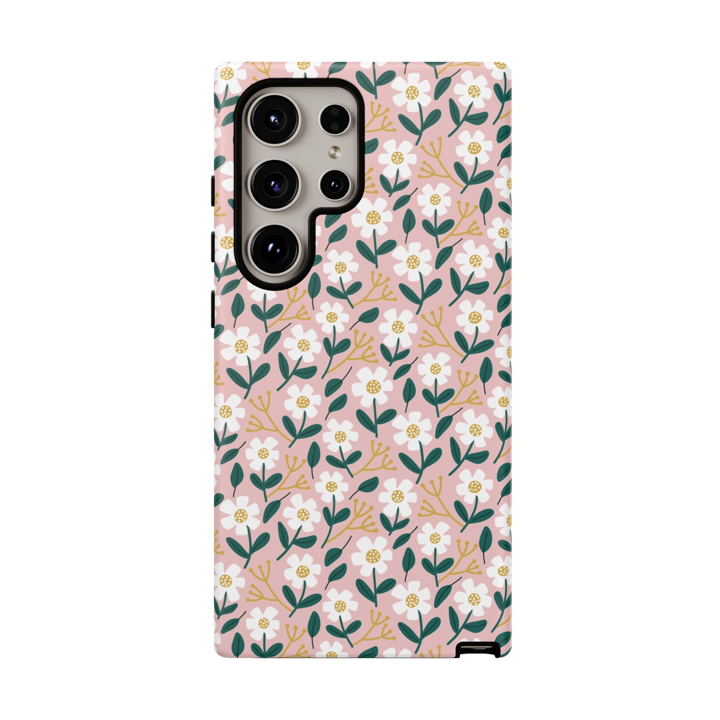 Phone Case: White Daisies on Pink