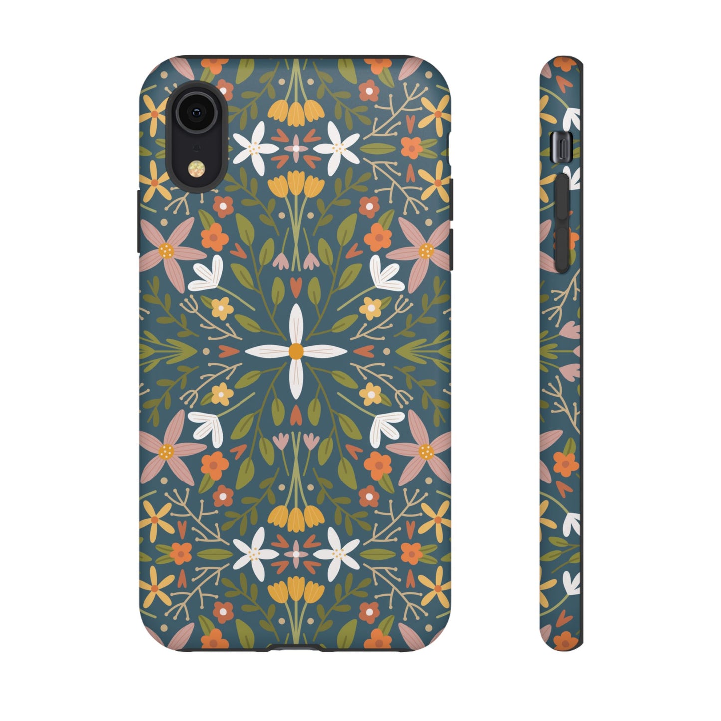 Phone Case: Florals on Blue