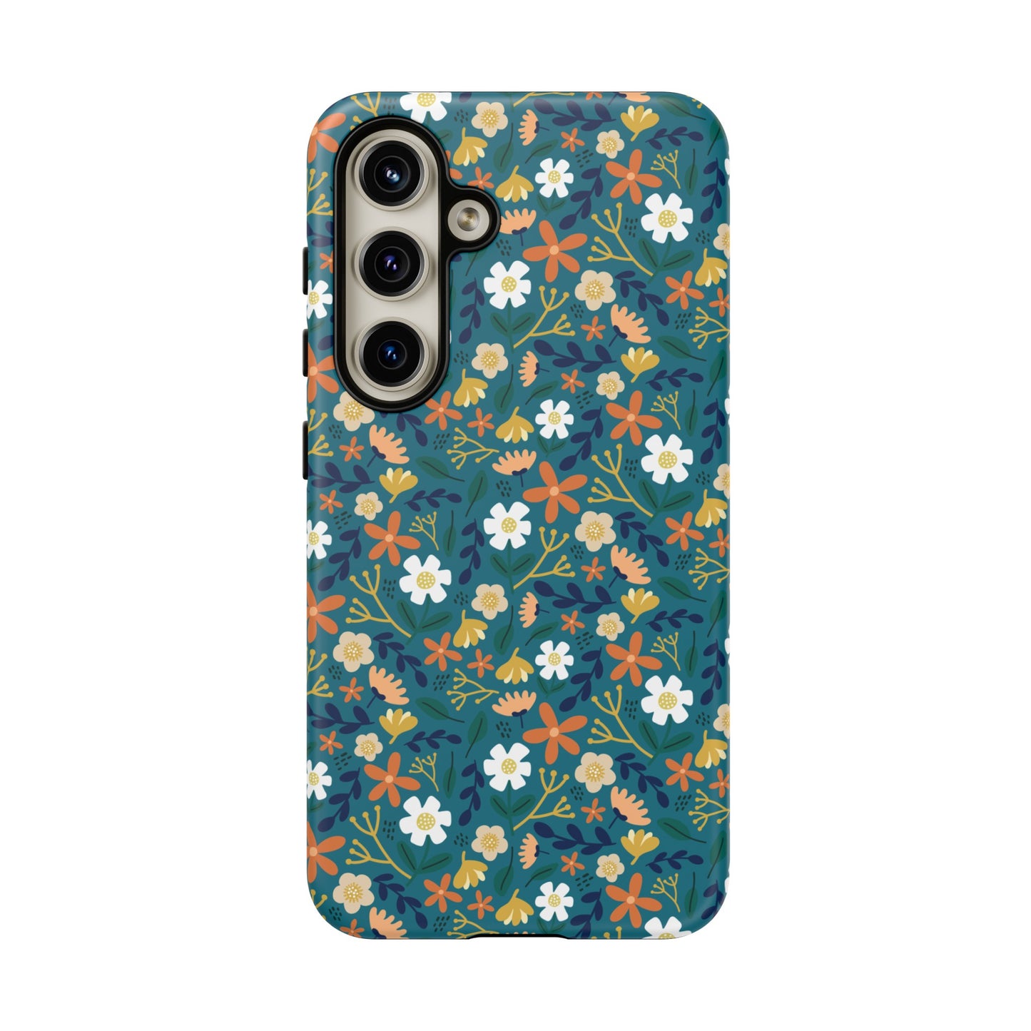 Phone Case: Florals on Teal