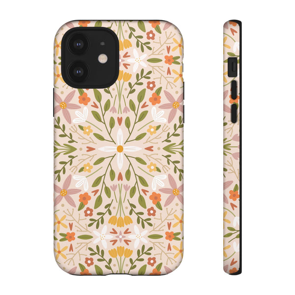 Phone Case: Florals on Tan