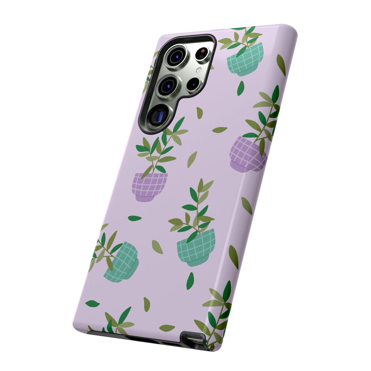 Phone Case: Pot Plants Purple