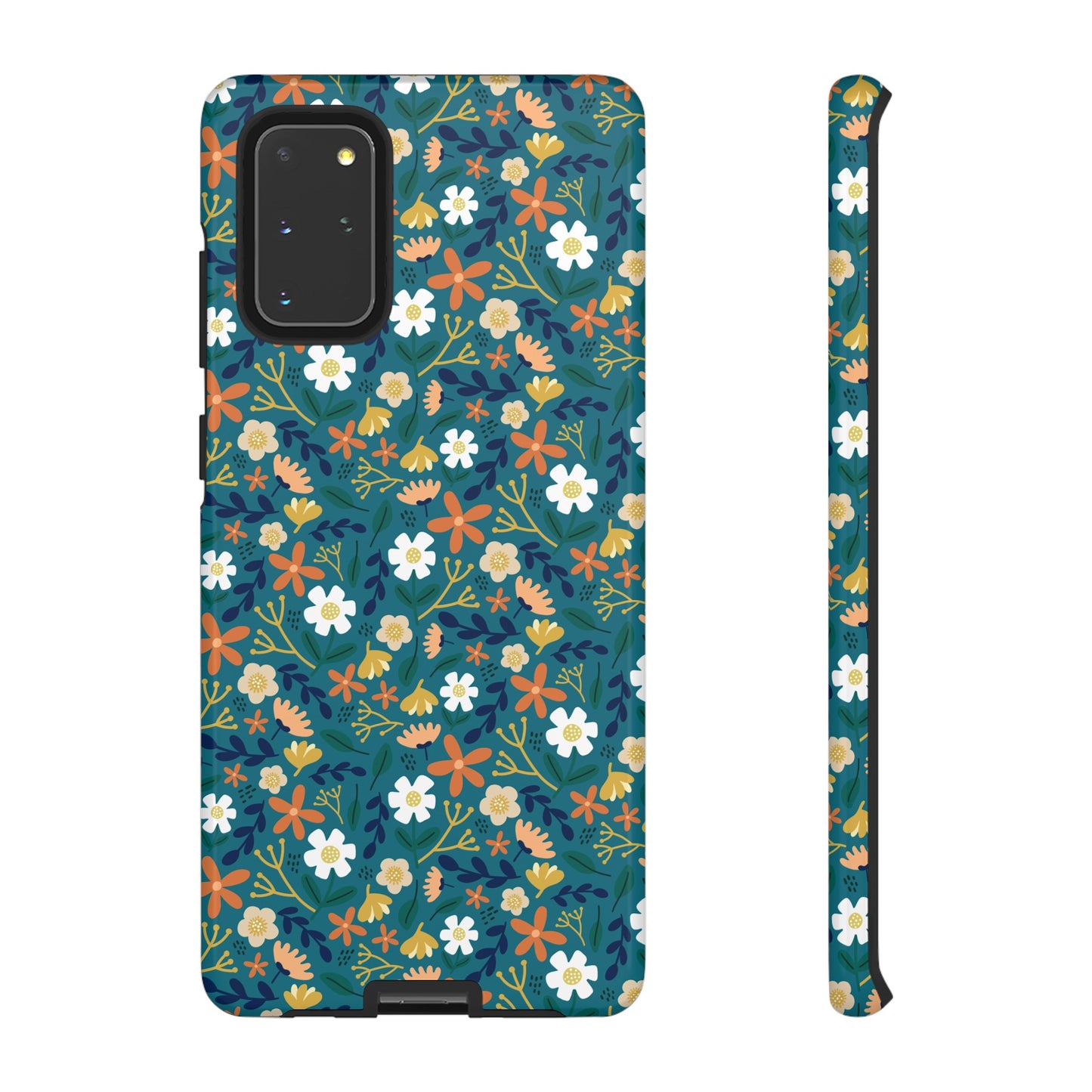 Phone Case: Florals on Teal