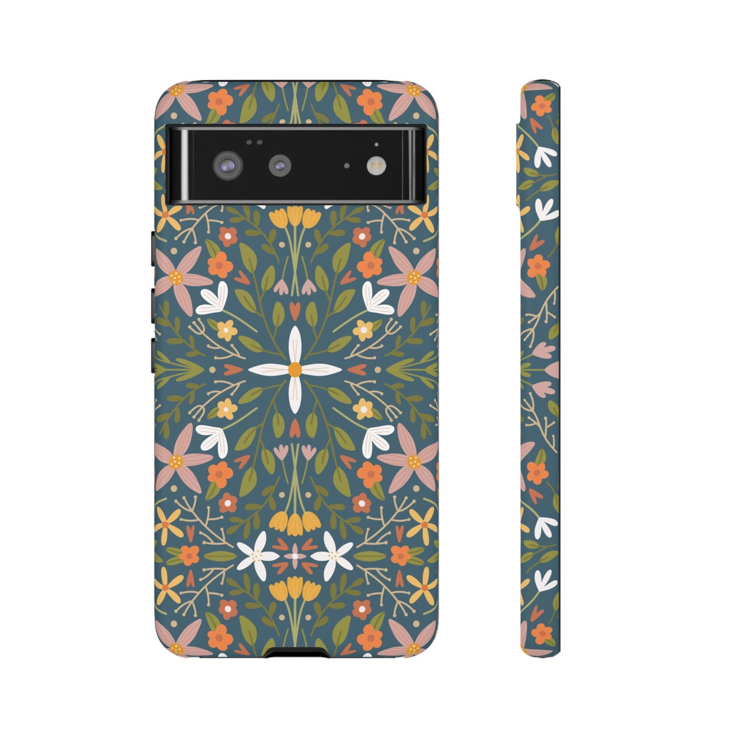 Phone Case: Florals on Blue