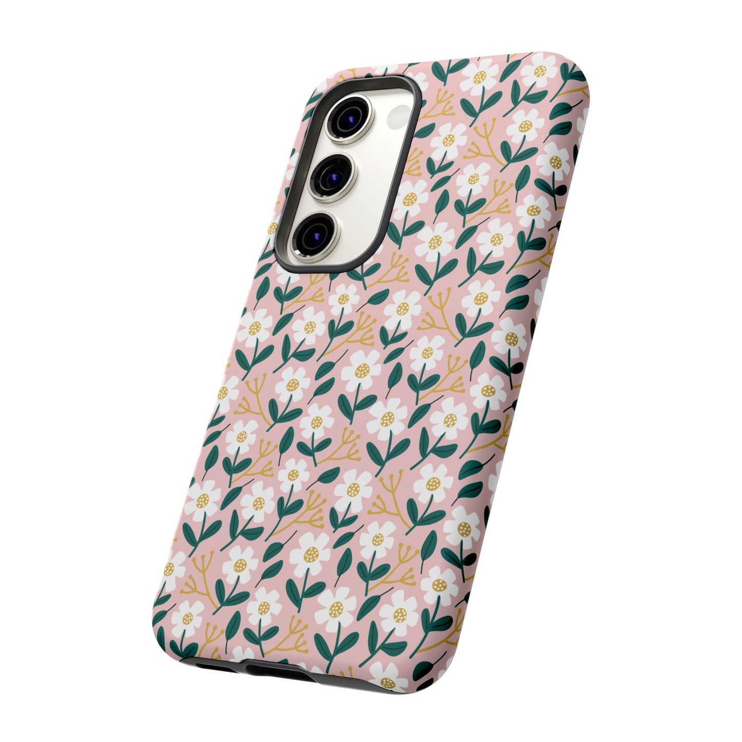 Phone Case: White Daisies on Pink