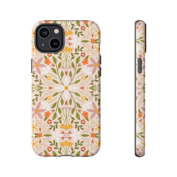 Phone Case: Florals on Tan