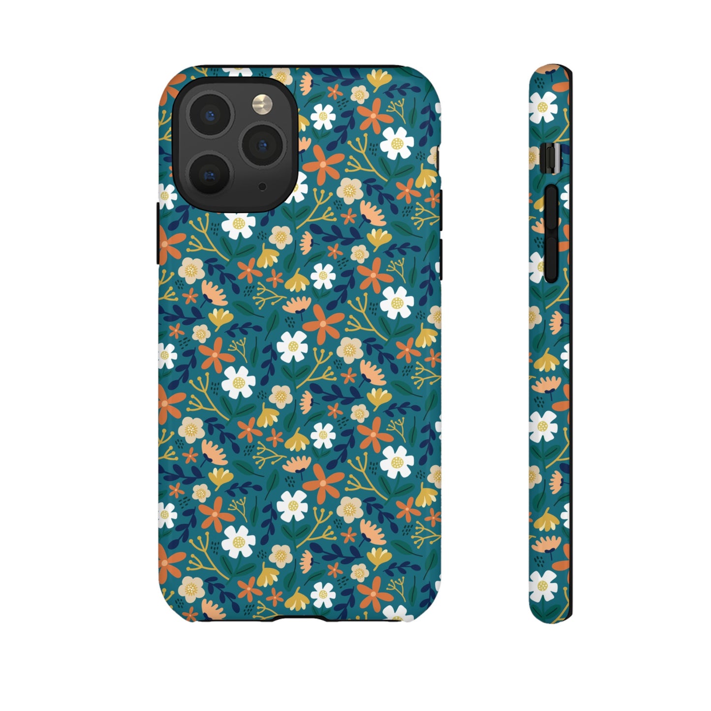 Phone Case: Florals on Teal