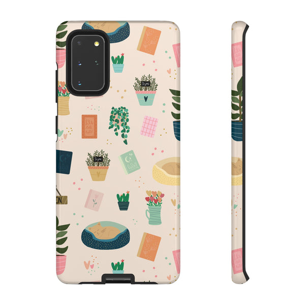 Phone Case: Book Shop Items on Cream