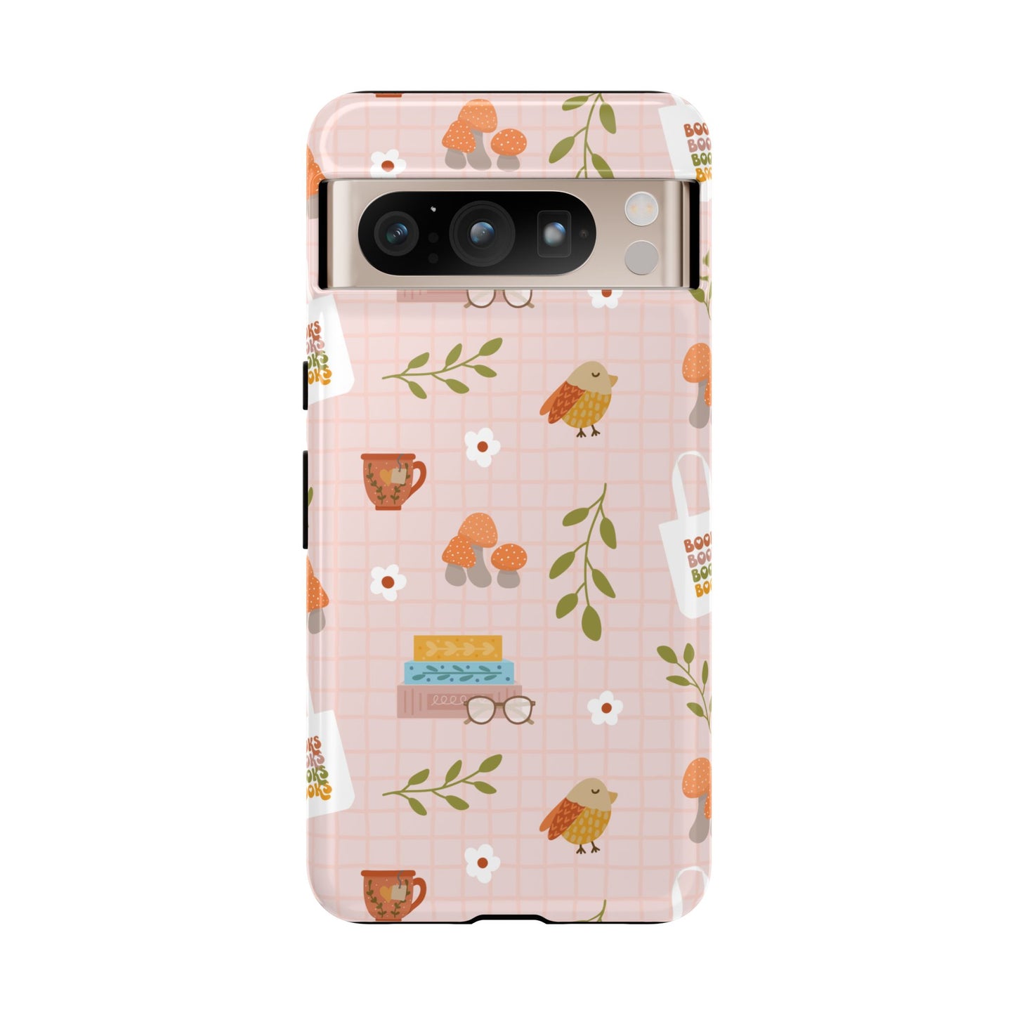 Phone Case: Little Library Items on Pink