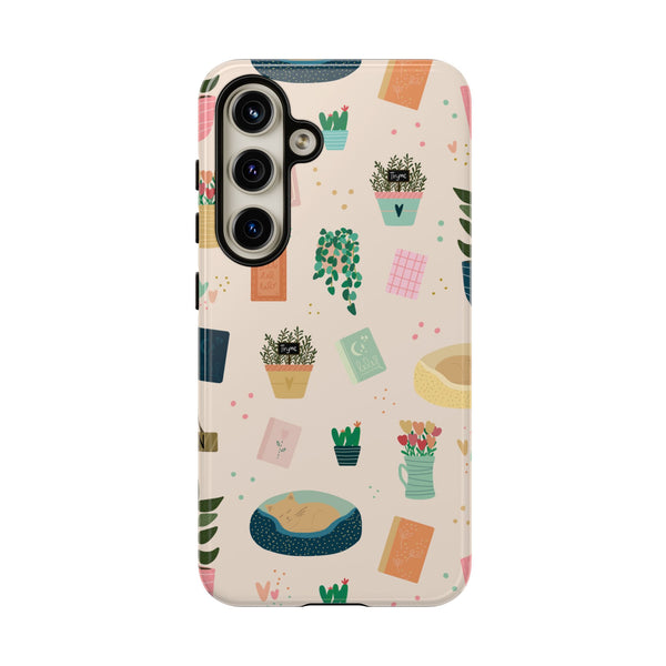 Phone Case: Book Shop Items on Cream