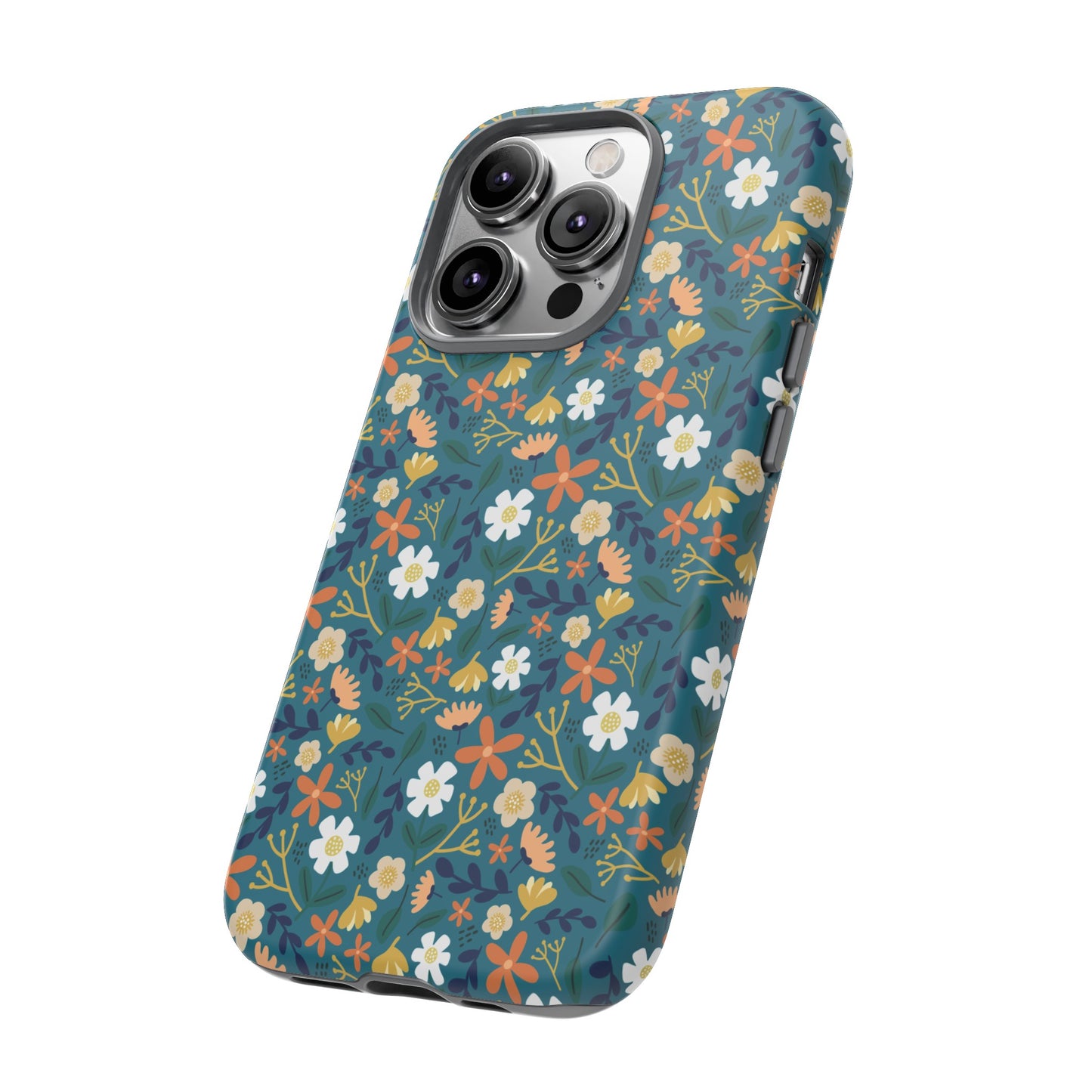 Phone Case: Florals on Teal
