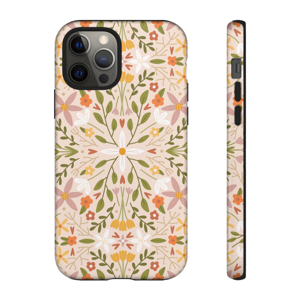 Phone Case: Florals on Tan