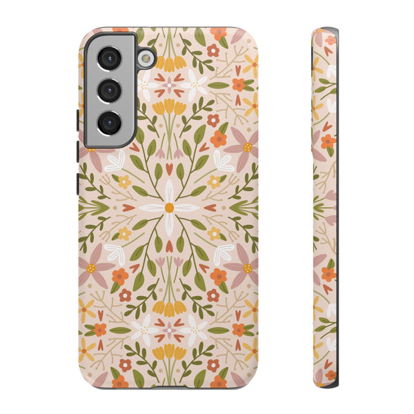 Phone Case: Florals on Tan